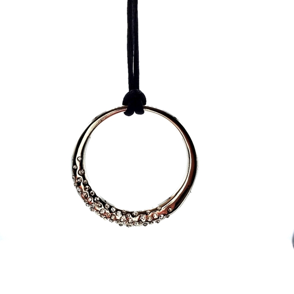 Swarovski Crystal Silver Circle Necklace Pendant - Picture 2 of 4